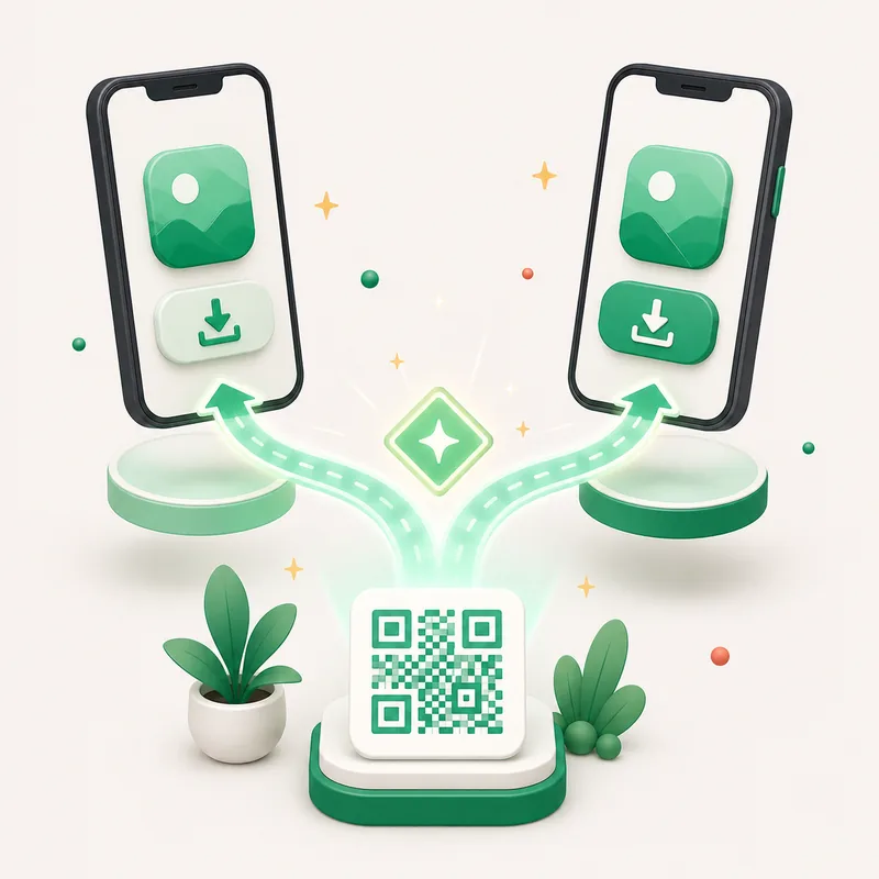 Ilustrație: cod QR AnyQR — Aplicație (App Store/Play)