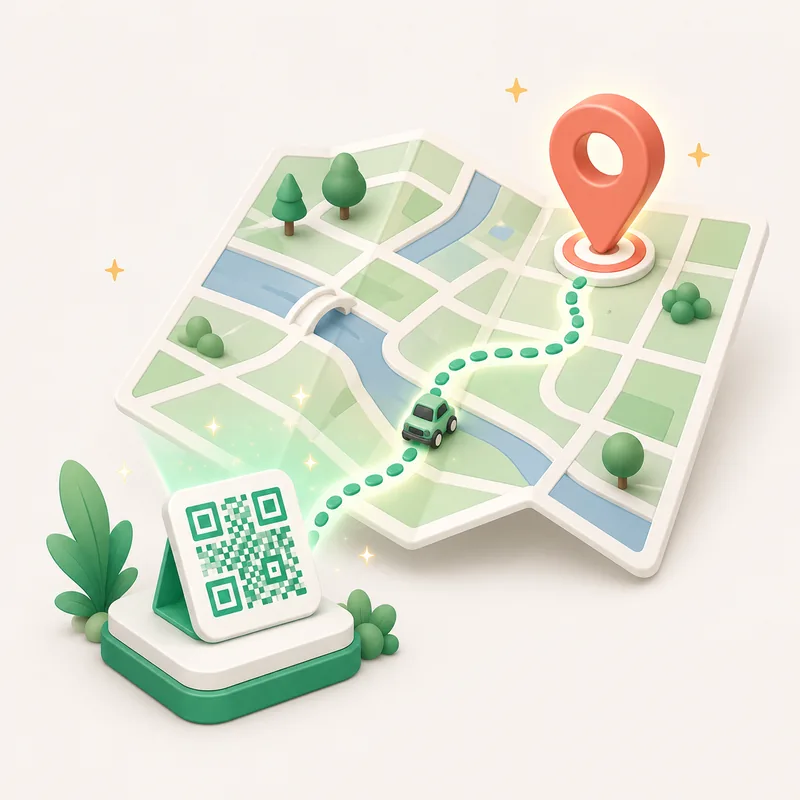 Ilustrație: cod QR AnyQR — Locație (hartă)