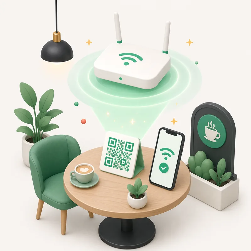 Ilustrație: cod QR AnyQR — Rețea Wi-Fi